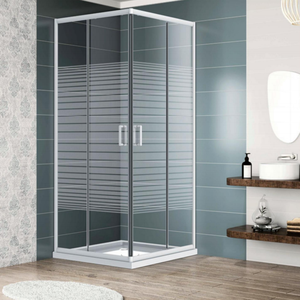 Mampara de Ducha Rectangular Deslizante de Vidrio Templado con Marco de Aleación de Aluminio Cromado de 800*800*1700mm para Gimnasio - Product Image 4