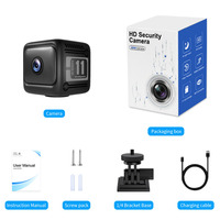 Mini caméra de sécurité 1080p avec vision nocturne, carte SIM 4G, nouveau design, fonctionnalités de sécurité améliorées, batterie intégrée, extérieur, H.265