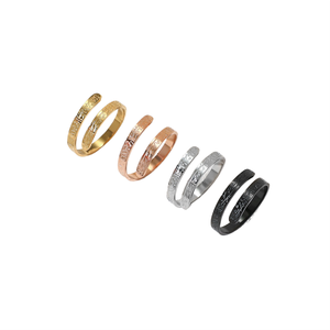 Bagues ajustables en acier inoxydable plaqué or 18 carats, style religieux arabe, Coran, islamique, musulman, bijoux de mode pour femmes, vente en gros - Product Image 1