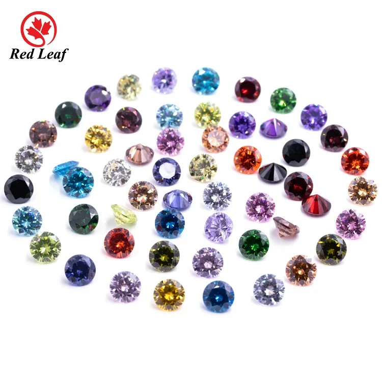 Redleaf Sản Phẩm Mới Đá Tổng Hợp 5A Nhiều Màu Zircon Giá Bán Buôn Đá Quý Đá CZ Rời Đá Zirconia Khối Lập Phương 5a