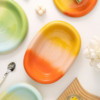 Assiette ovale de 10,8 pouces, moderne, durable, de bonne qualité, pour accompagnements et plats.