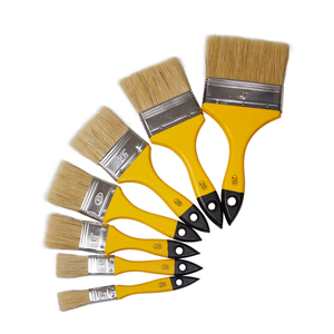 Pincel de pintura plana con mango de madera a <span class=keywords><strong>precio</strong></span> barato, cerdas naturales, filamentos mixtos, pincel de aceite para casa, pintura DIY - Product Image 5