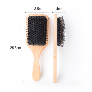 Écologique antistatique Soins sains Padd <span class=keywords><strong>en</strong></span> bambou Poils <span class=keywords><strong>de</strong></span> <span class=keywords><strong>sanglier</strong></span> Peigne <span class=keywords><strong>en</strong></span> nylon mélangé Massage du cuir chevelu Coussin d'air <span class=keywords><strong>Brosse</strong></span> à cheveux - Product Image 2