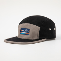 Casquette de camping 5 panneaux en toile épaisse avec logo personnalisé et contraste de couleurs, faible MOQ, pour vêtements de travail, utilitaire et usage quotidien en extérieur