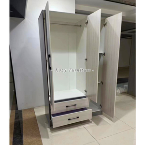 Moderne Simple Économie Assemblage Chambre Adulte Blanc Armoire De Rangement <span class=keywords><strong>Location</strong></span> Simple Grain plaque Vêtements Armoire - Product Image 5