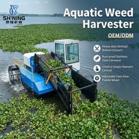 Cosechadora de Malezas Acuáticas Totalmente Hidráulica de 30KW Directa de Fábrica, Máquina para Eliminar Jacinto de Agua para Limpieza de Ríos