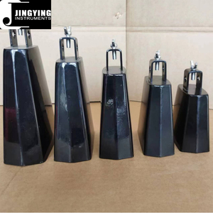 2024 Jingying Musique Percussion Instrument Compagnon, Vente en gros 4/5/6/7/8 pouces Noir Métal Bruit Maker Cowbell Clapper - Product Image 2