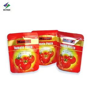 Dq Pack Wholesale Custom Mylar Stand-Up Rits Pouch Voor Tomatenpuree Voedselverpakking