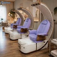 Chaise de pédicure électrique professionnelle pour salon de manucure avec bassin pour les pieds à LED