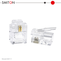 Connecteur de fil téléphonique RJ11 non blindé 6p2c, connecteur plaqué or