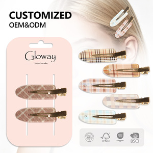 En gros Pinces à cheveux rétro françaises <span class=keywords><strong>sans</strong></span> pli, Pinces de maquillage à carreaux, Pinces crocodiles <span class=keywords><strong>sans</strong></span> pli pour le coiffage, Accessoires pour femmes - Product Image 1