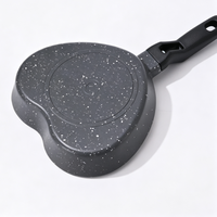 Poêle à frire antiadhésive en céramique en forme de cœur, pour petit-déjeuner, œufs, crêpes, mini-steaks, compatible induction pour la cuisine