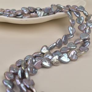 Perlas Sueltas de Agua Dulce Naturales, Color Gris Barroco, Forma de Corazón, 11-12 mm, para Bisutería Hecha a Mano - Product Image 4