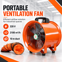 Ventilateur axial industriel portable à haut débit d'air avec conduit flexible de 10 m pour la ventilation des espaces confinés