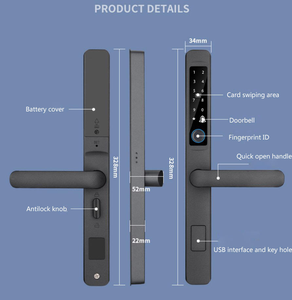 Locstar không thấm nước mật khẩu kỹ thuật số Bluetooth Wifi Nhà Châu Âu cerradradas inteligentes nhôm hẹp Stile khóa cửa thông minh - Product Image 6
