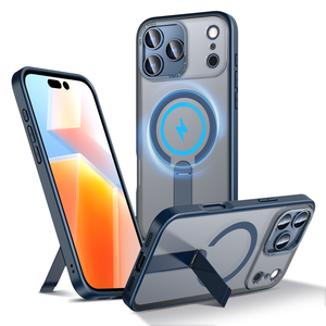 Funda Magnética de Lujo con Carga Inalámbrica para <span class=keywords><strong>iPhone</strong></span> 17 Air 16 15 <span class=keywords><strong>14</strong></span> 13 Pro Max con Soporte Metálico Invisible y Cubierta Trasera - Product Image 2