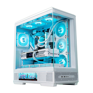 Boîtier d'ordinateur de jeu de bureau <span class=keywords><strong>Aigo</strong></span> StellarSpark ATX Mid-Tower avec écran FHD 9,16 pouces en verre incurvé, prend en charge les cartes mères BTF et les GPU PC de la série 50 - Product Image 2