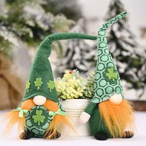 Muñeco de Peluche Gnomo del Día de San Patricio, Decoración para Festival Irlandés, Elfo de Pie con Hoja Verde, 26x9cm, Adorno para el Hogar y Fiestas, Venta al por Mayor - Product Image 1