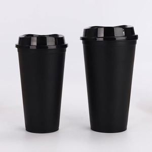 Colorful <b>Reusable</b> Leak Proof Travel Mug 16oz PP Insulated Coffee <b>Cup</b> Multiple Colors Custom Logo for Office Home Commute Camping - Product Image 1