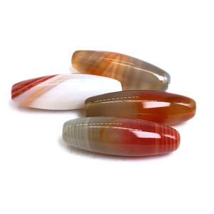 Jewelry Mala Focal <strong>Beads</strong> Natural Brown Red Purple <strong>Black</strong> Banded Striped Agate Barrel Oval Rice Barrel Drum <strong>Beads</strong> 10x30mm - Product Image 4