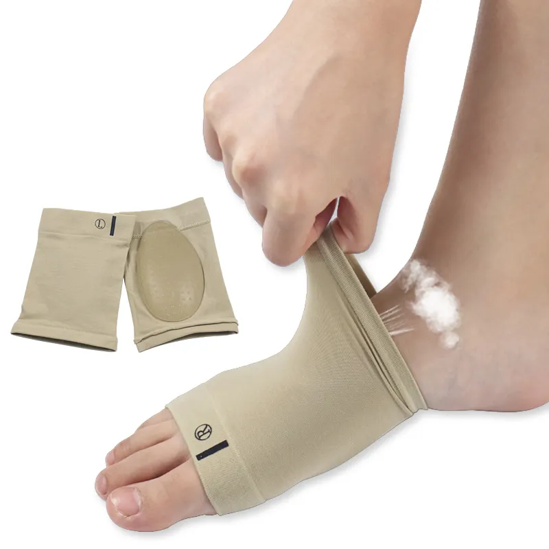 Calcetin de pie acolchado de compression con soporte de arco con almohadilla de masaje de gel