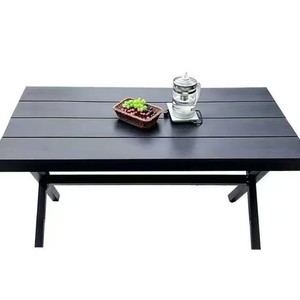 Mesa de Comedor para Exteriores de Diseño Moderno, Personalizada, Impermeable, de Metal, Plástico y Madera, para Restaurantes, Muebles de Exterior, Venta al Por Mayor - Product Image 6