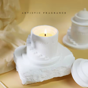 Vela de Cera de Soja de Alta Gama con Aroma a Té para Niñas, Hecha a Mano, Moderna, Resistente al Fuego, con Diseño Creativo de Castillo de Yeso, para el Día de San Valentín - Product Image 5