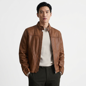Winter Design Biker <b>Leather</b> Jacket For <b>Men</b> Customized Top <b>Leather</b> With Quilted Detail Plus Size <b>Men's</b> <b>Leather</b> Customized Jacket - Product Image 1