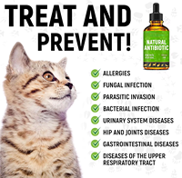 Antibióticos Herbales Naturales para Perros y Gatos - Infecciones, Tos, Infecciones Urinarias, Picazón |   Soporte para la Digestión de la Piel |   Todas las razas y edades |   2 onzas