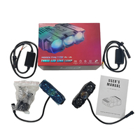 Nouveaux phares antibrouillard universels pour voiture et moto 12V 200W LED avec grille de projecteur à trois lentilles 6000K