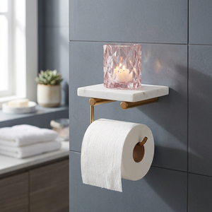 BS International NA70 Customizable American Style Stainless Steel Napkin Roll Holder Organizer Wall <b>Bracket</b>-Waterproof Durable - Product Image 1