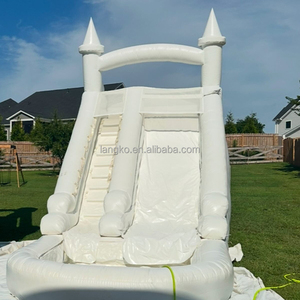 Toboggans aquatiques gonflables de couleur blanche pour usage commercial en extérieur avec <span class=keywords><strong>escalade</strong></span> en PVC pour la location de fêtes de mariage et d'anniversaire - Product Image 2