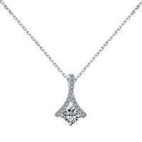YFN Bijoux Design De Luxe En Argent Sterling 925 Rond Zircon Cubique Géométrique Pendentif Collier
