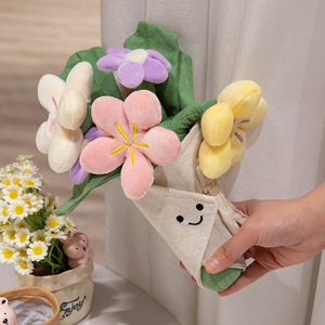 دمية EZBABY فائقة النعومة من القطيفة القصيرة مع باقة زهور اصطناعية بارتفاع 15-30 سم، هدية للجنسين للأطفال - Product Image 3