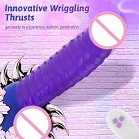 Vibrador de Silicona Realista de 8.9 Pulgadas, Colorido, con Movimiento de Empuje, Juguete Sexual para Mujeres Adultas