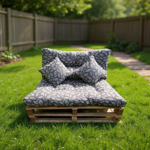 Tappetino per Cani Moderno in Morbido Cotone Imbottito da 10CM - Cuscino a Forma di Pallet con Motivo Vegetale - Product Image 2