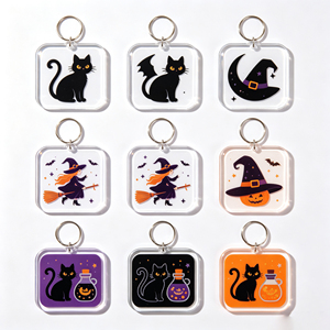 Porte-clés en acrylique imperméable pour Halloween, porte-clés de dessin animé durable, cadeau de fête - Product Image 1