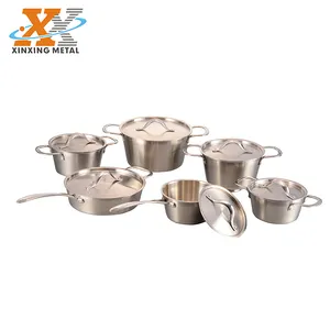 Set peralatan dapur logam antilengket, set panci dapur baja tahan karat, set peralatan masak bahan logam