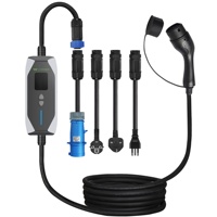 Nouveau chargeur EV portable de type 2 7kW 32A avec câble gainé TPU de 4,5 m, contrôle par application Wi-Fi, protection IP55, prise CEE