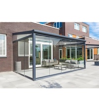 Fenêtres à battant en verre préfabriquées en aluminium simple personnalisé Étanche hiver jardin véranda véranda résidentielle extérieure
