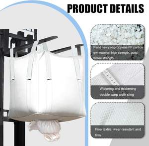 Woven Polypropylene FIBC Bulk Bags, Heavy Duty Ton Bag with Duffle <b>Top</b> and Spout Bottom, Safe <b>Load</b> Bearing - Product Image 3