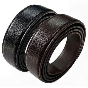 Sangle de ceinture en cuir de vache véritable d'origine coréenne, 33mm x 120cm, remplacement pour boucle à cliquet automatique, sans boucle - Product Image 6