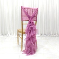 Élégant ruban de chaise en mousseline unie 100% polyester, installation facile pour mariage