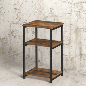 โต๊ะข้างอุตสาหกรรม โครงโลหะ ท็อปไม้สไตล์รัสติก ชั้นวางของ ห้องนั่งเล่น ห้องนอน เฟอร์นิเจอร์สำหรับพื้นที่ขนาดเล็ก - Product Image 4