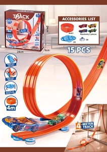 Pista de Carreras de Plástico Flexible para Niños, 19 Pies, con Ventosas y Autos a Escala 1:16 - Product Image 3