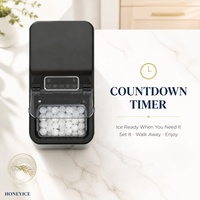 Machine à glaçons électriques autonettoyante HONEYICE avec écran tactile LED, démoulage automatique, 8 glaçons par cycle pour la maison, l'hôtel et la cuisine