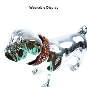 JXANRY-Chaîne de chien en or rose personnalisable, collier anti-loup en cuir avec pierre de cristal - Product Image 5