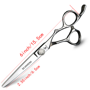 Ensemble de ciseaux et peigne pour cheveux en acier inoxydable, ciseaux courbes, peigne à effiler, outils de coupe pour barbier - Product Image 4