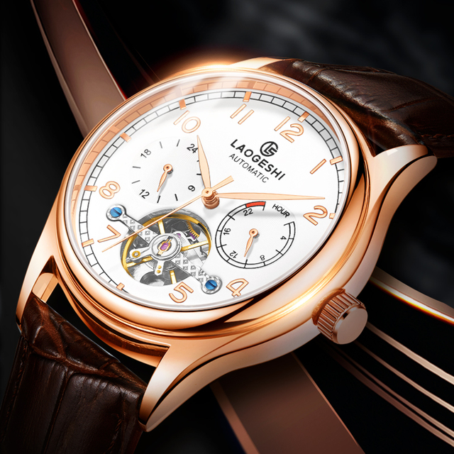 Newest Arrivals LAOGESHI Mens Watches Luxury Gentlemen Dress High End Power Reserve Mechanical Watch Relojes Mecnicos