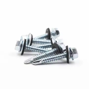 Tornillo Autorroscante con Cabeza <span class=keywords><strong>Hexagonal</strong></span> y Punta de Broca # Tornillo <span class=keywords><strong>Autoperforante</strong></span> Galvanizado de 3 Pulgadas con EPDM - Product Image 6